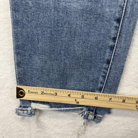 BKE Payton Jeans Womens 30x28 Blue Stretch Raw Hem Ankle Skinny Denim Distressed - Picture 7 of 9